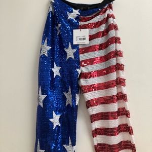 Sequin bell bottom pants